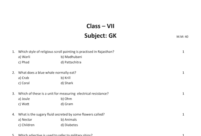 create question paper in ms word for you
